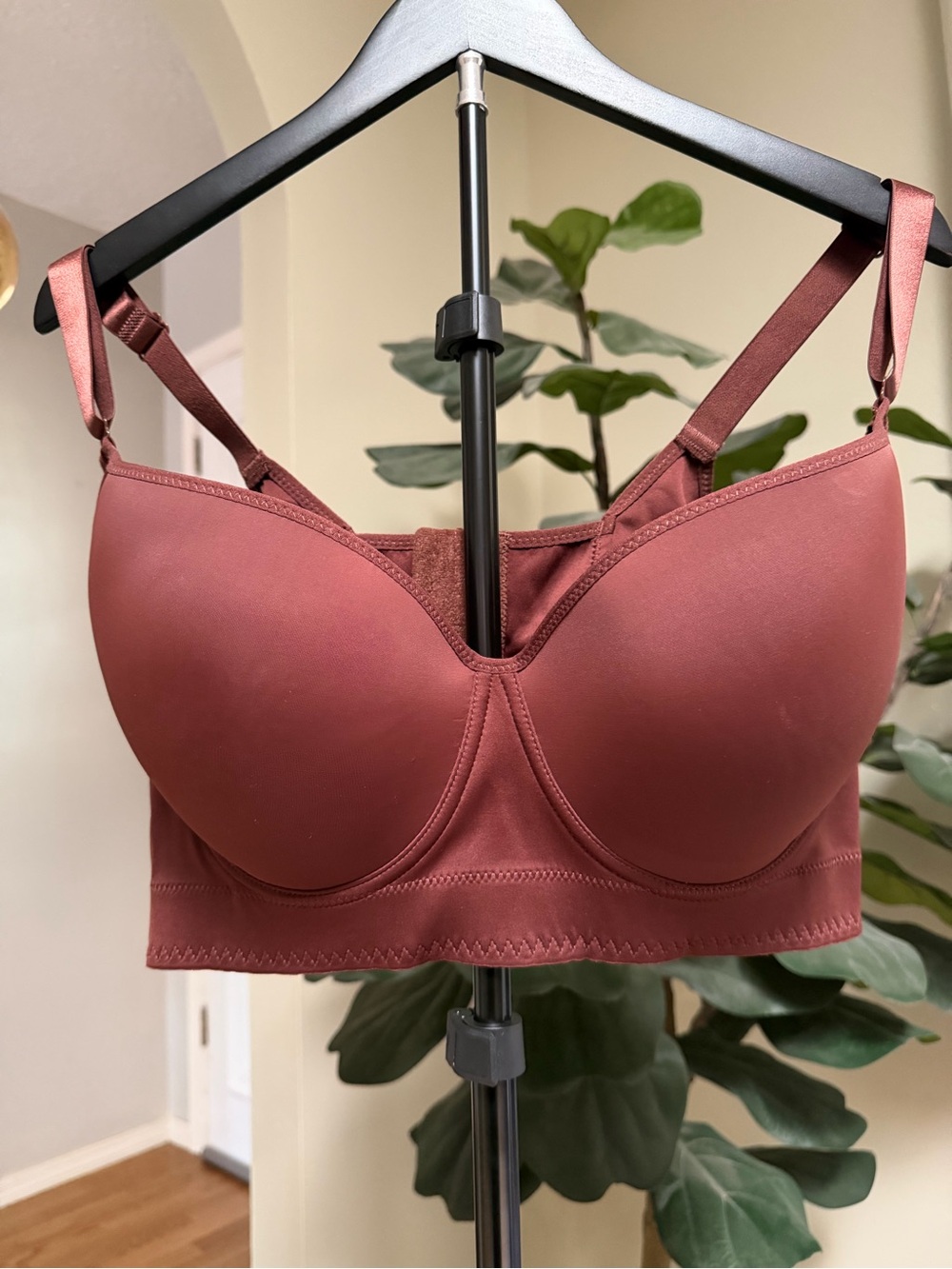 She Curve - Seamless Longline T-Shirt Bra - chocolate brown